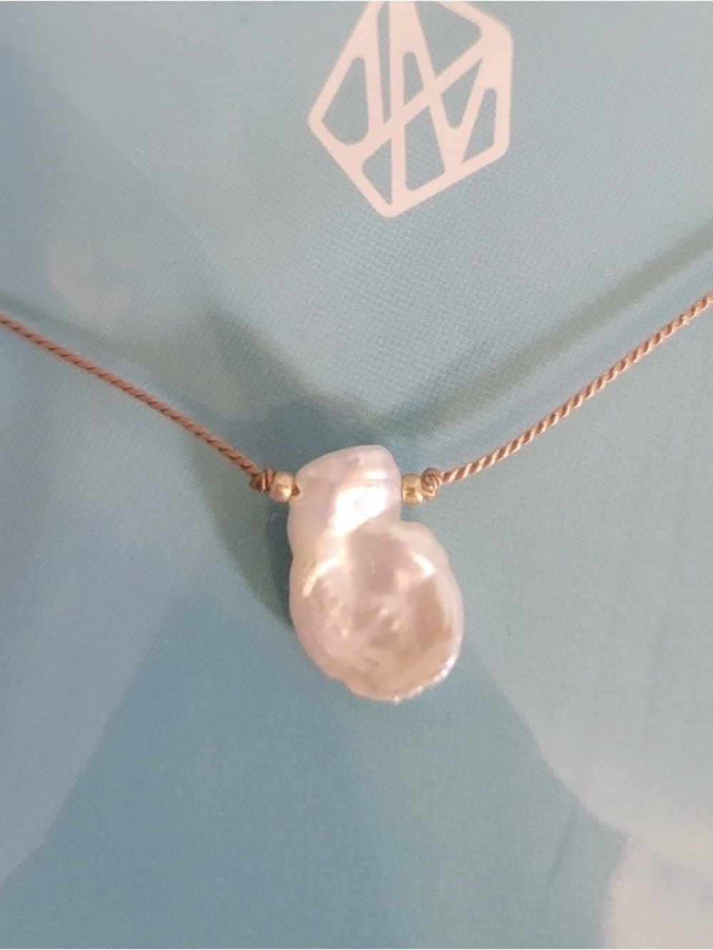 J. Mills Studio Keshi Petal Pearl Necklace Gold Tone Cable Chain Princess 17"